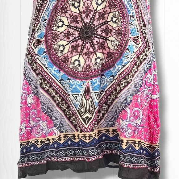 Jealous Tomato Women's Sleeveless Colorful Boho Sheath Mini Dress Size Small - Picture 3 of 10